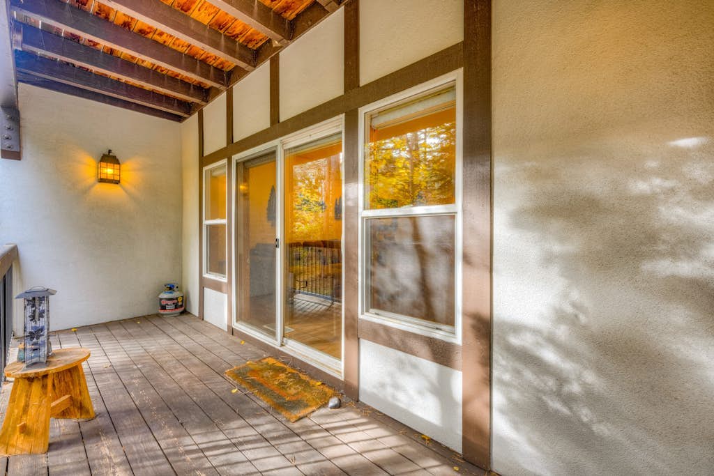 Olympic Valley condo with pool, hot tub, tennis, fireplace, & private balcony