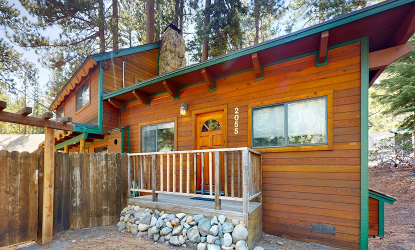 Rustic cabin near the lake with large yard