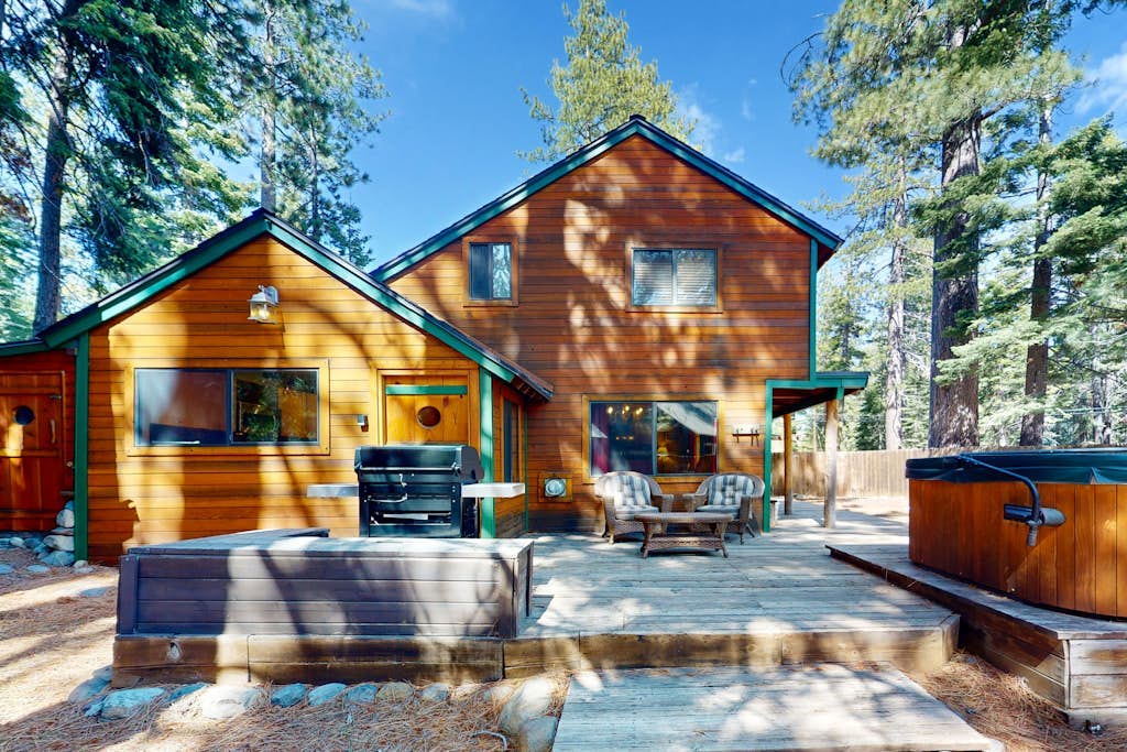 Rustic cabin near the lake with large yard