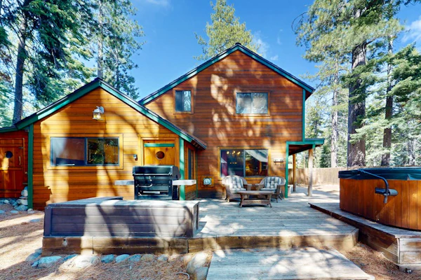 Rustic cabin near the lake with large yard