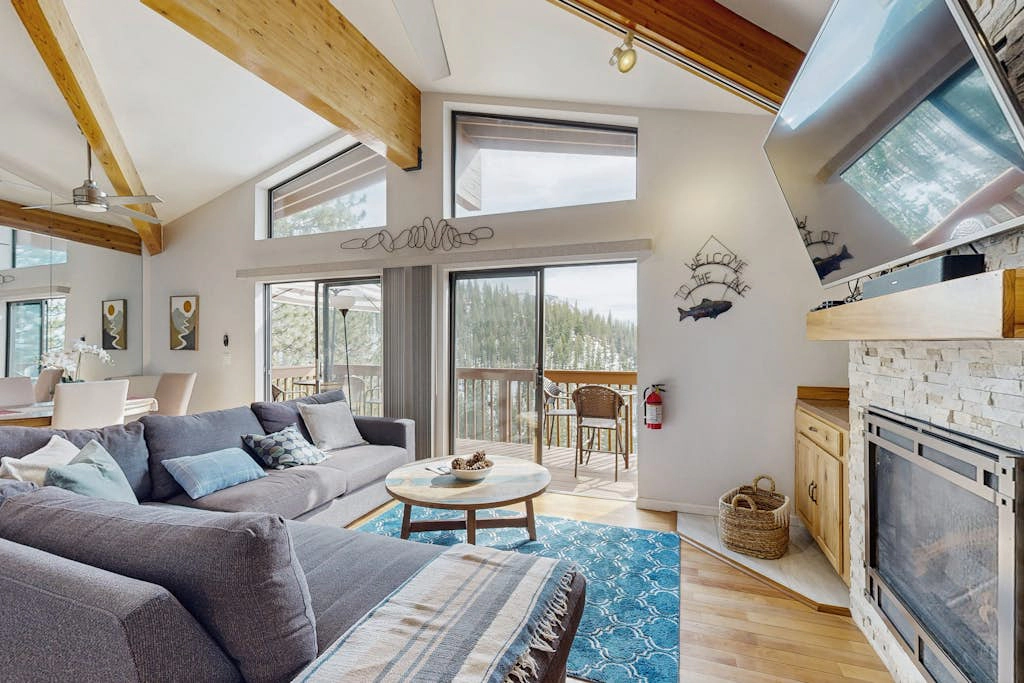 Three-story townhome with stunning Lake Tahoe view, 2 fireplaces & 2 balconies