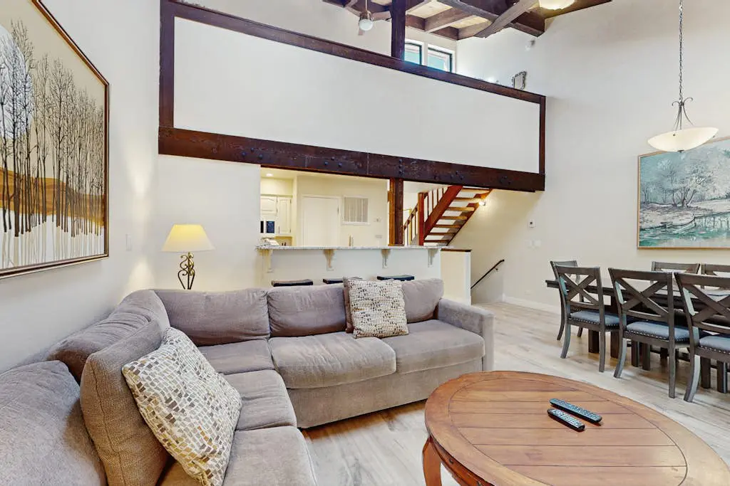 Let reality drift away with the lake view at this townhome with a private beach