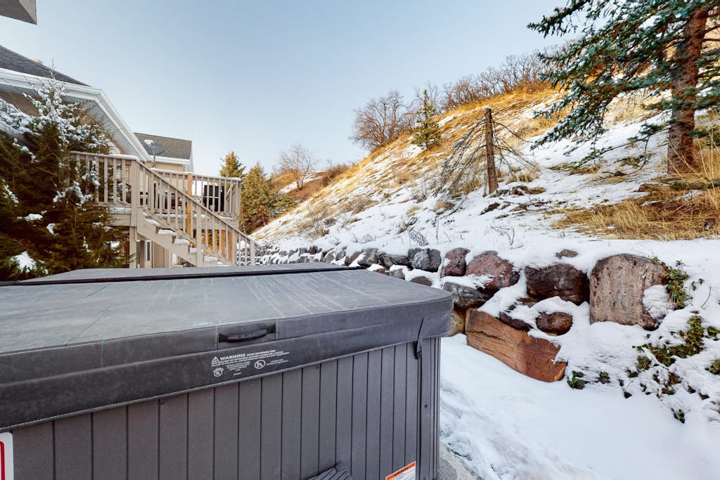 Stylish Ski Retreat w/ a Gas Fireplace, Fast WiFi, Private Hot Tub, & Patio