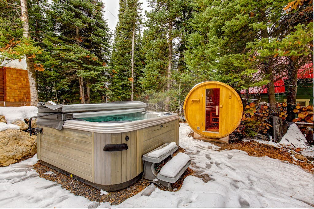 The Silverstrike mountain cabin with hot tub, in Brighton