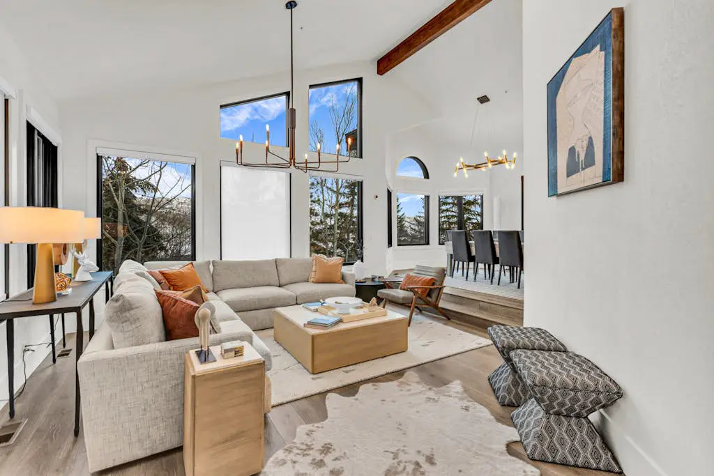 Mountain-view abode with a hot tub, scenic balcony, fireplaces, & free shuttle