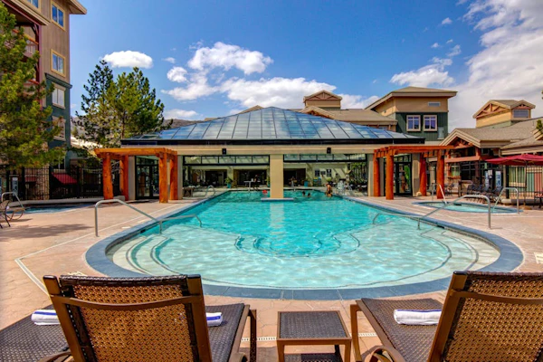 Ski-in - ski-out condo with indoor & outdoor pools, sauna, hot tubs, game room, gym, W&D, AC