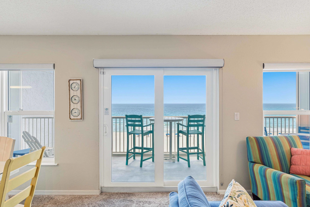 Spacious gulf front condo with beach access and seasonal beach service