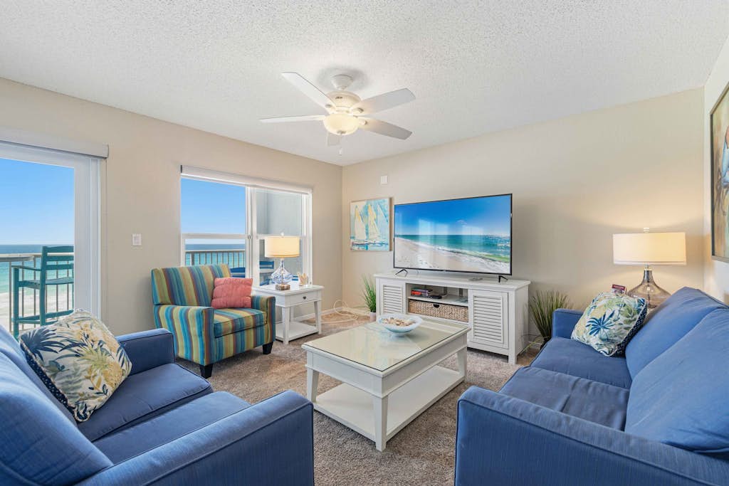 Spacious gulf front condo with beach access and seasonal beach service