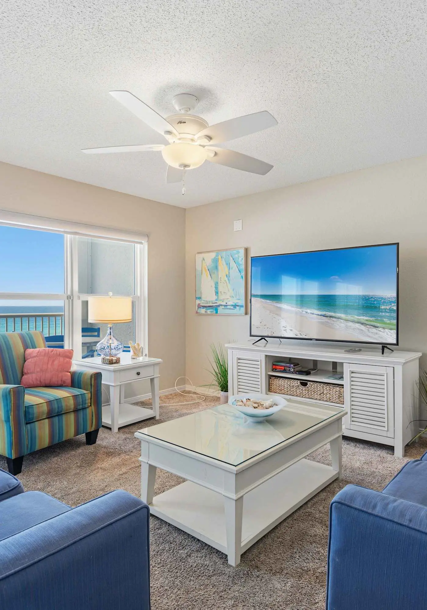 Spacious gulf front condo with beach access and seasonal beach service