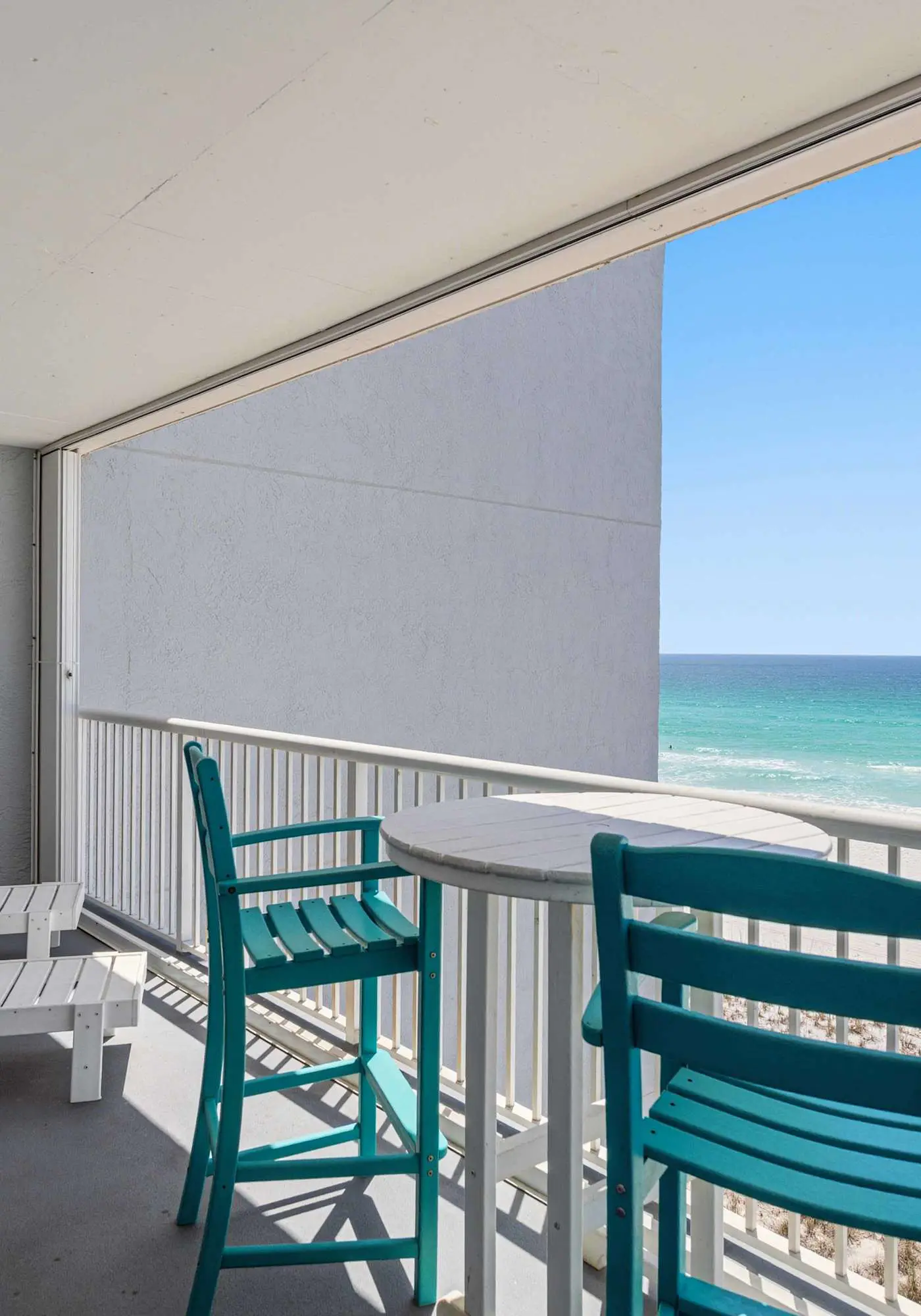Spacious gulf front condo with beach access and seasonal beach service