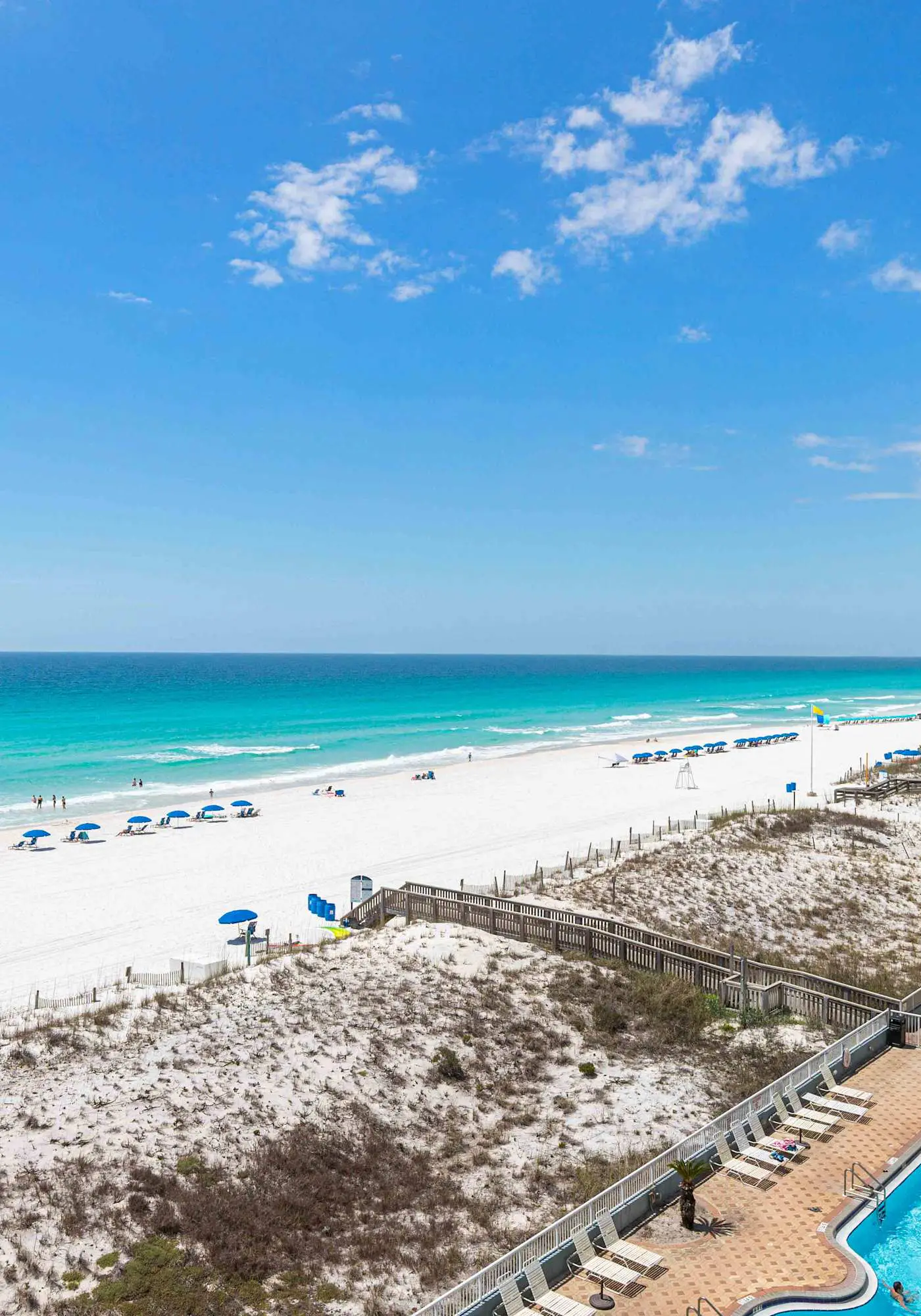 Spacious gulf front condo with beach access and seasonal beach service