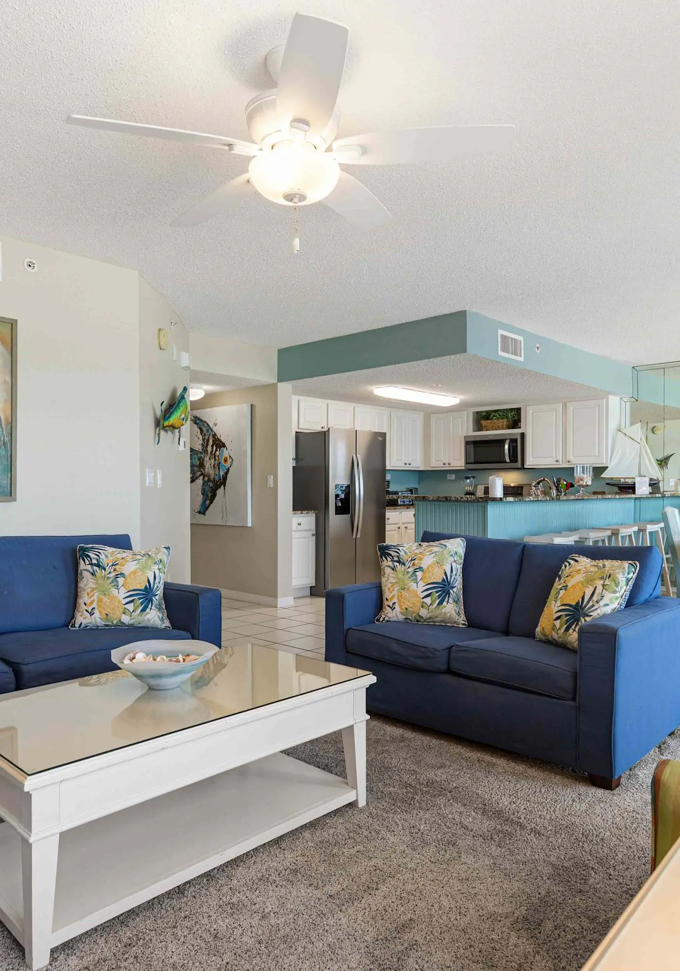 Spacious gulf front condo with beach access and seasonal beach service