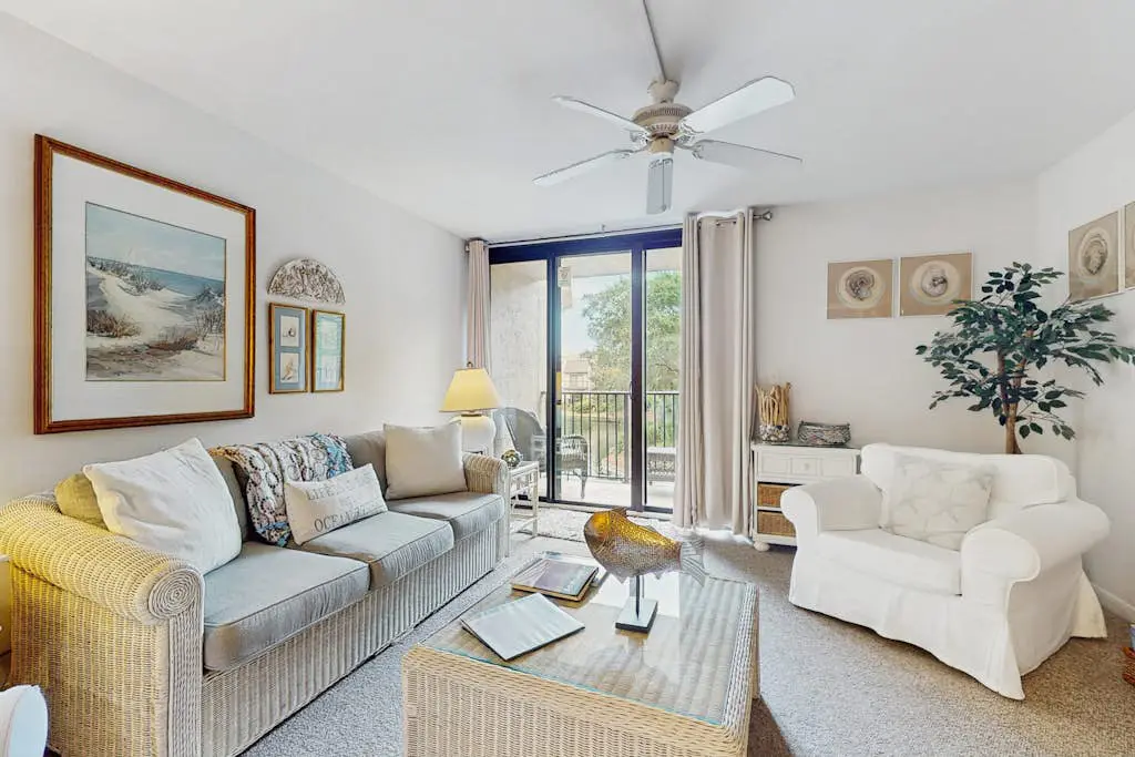 Airy, lagoon-view condo with pool, hot tub & tennis - walk to the beach