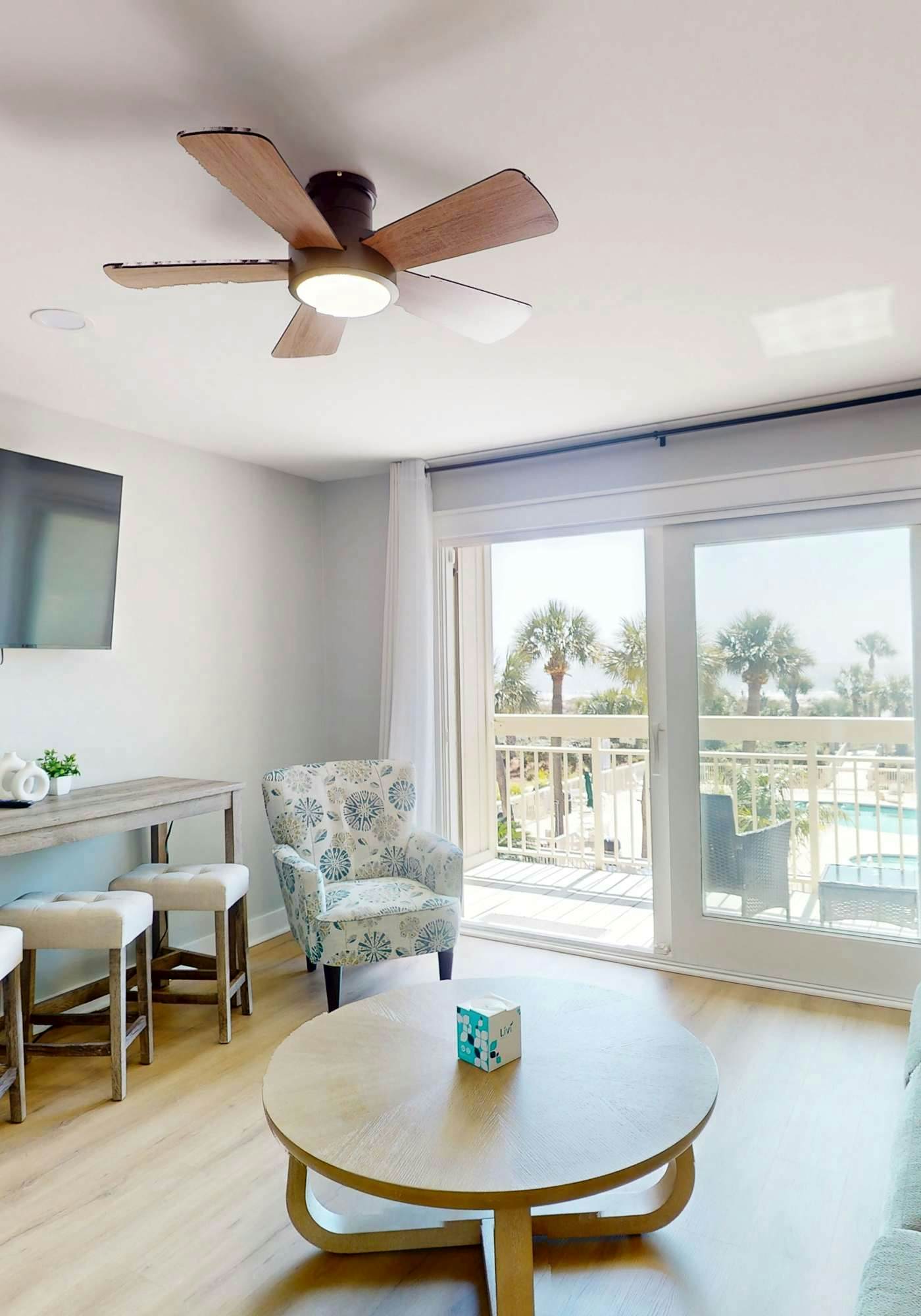Beach-view condo in oceanfront complex with outdoor pool, beach access, balcony