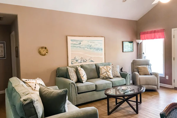 Walk to the Beach & Bike Path Shaded Home w/ Large Deck, WiFi, AC & Laundry