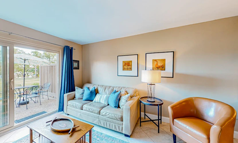 Snowbird-friendly studio condo near beach with tennis, pickleball, & water views