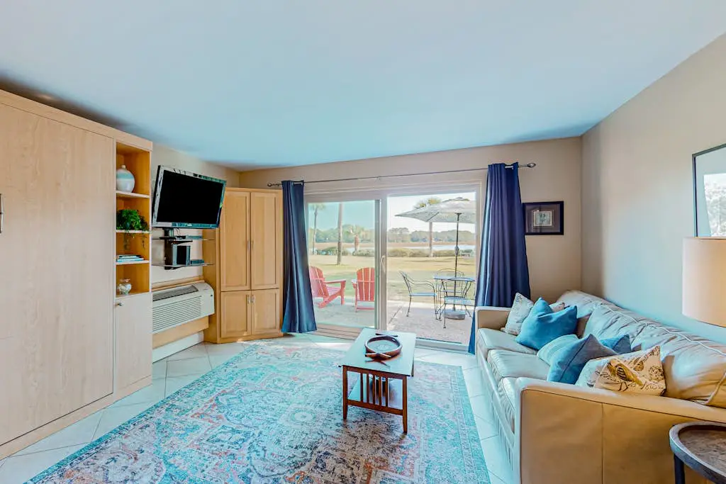 Charming Ground Floor studio condo near beach with tennis, pickleball, & water views
