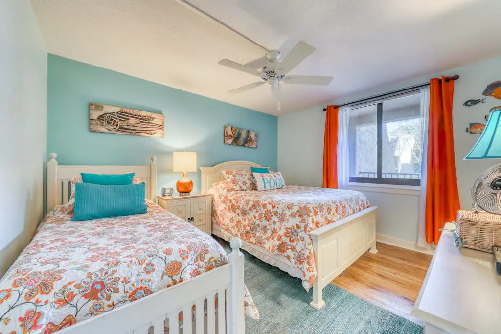 Spacious villa with pool, hot tub, playground & cute decor - steps from beach