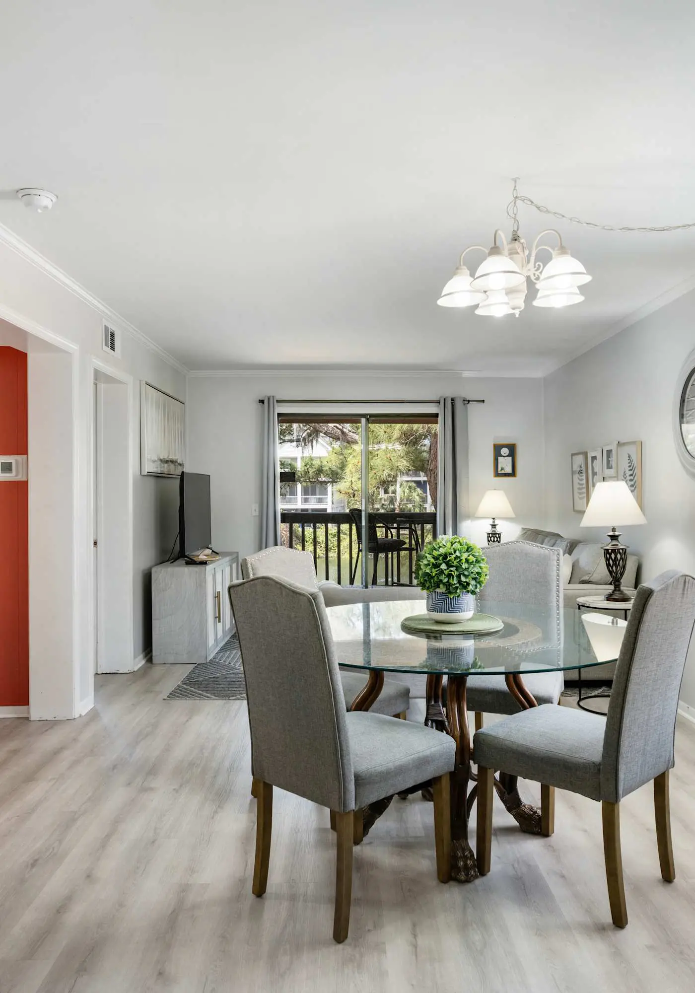 Water view retreat with balcony, beach gear, pools, tennis, hot tub, & gym