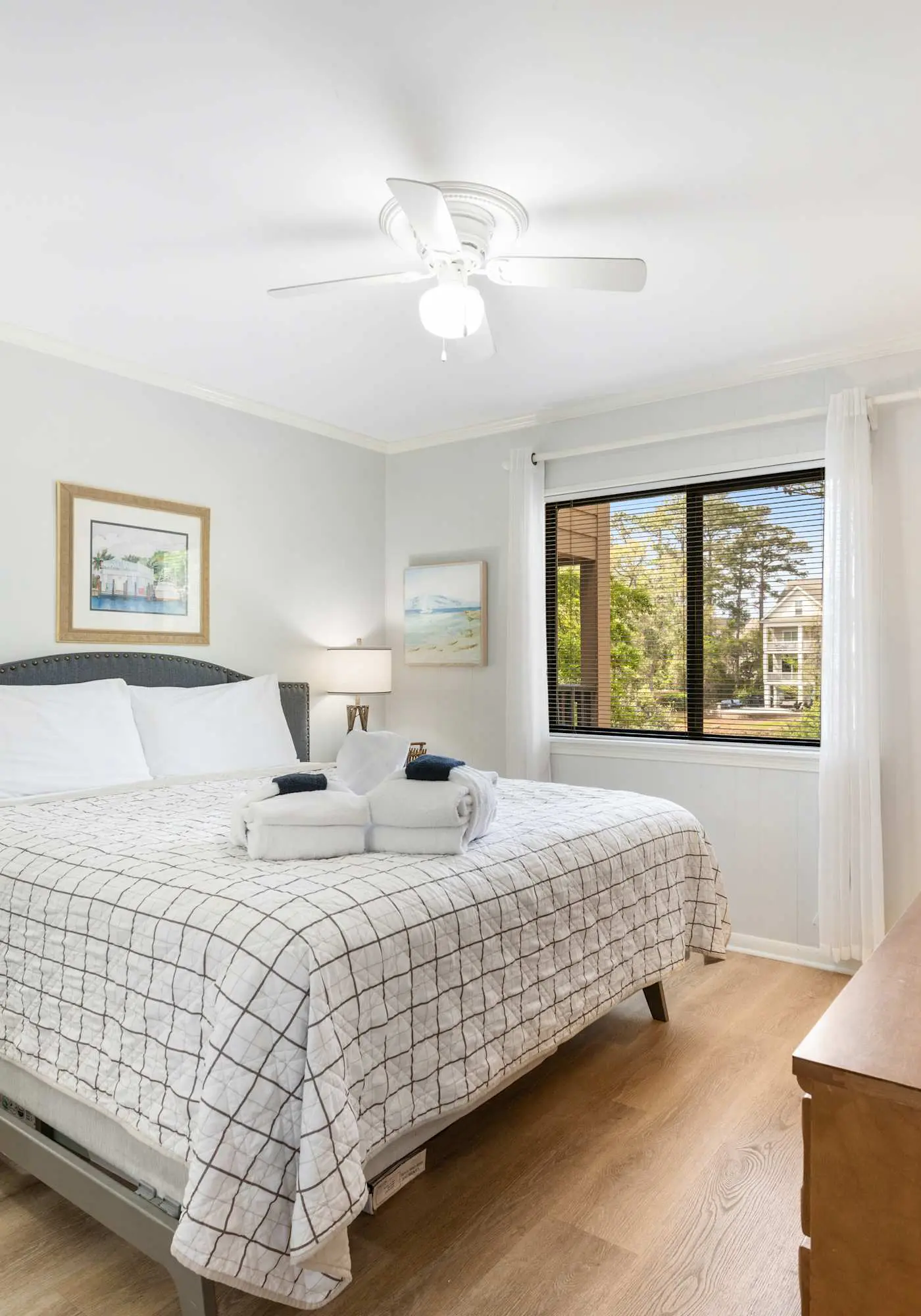 Water view retreat with balcony, beach gear, pools, tennis, hot tub, & gym