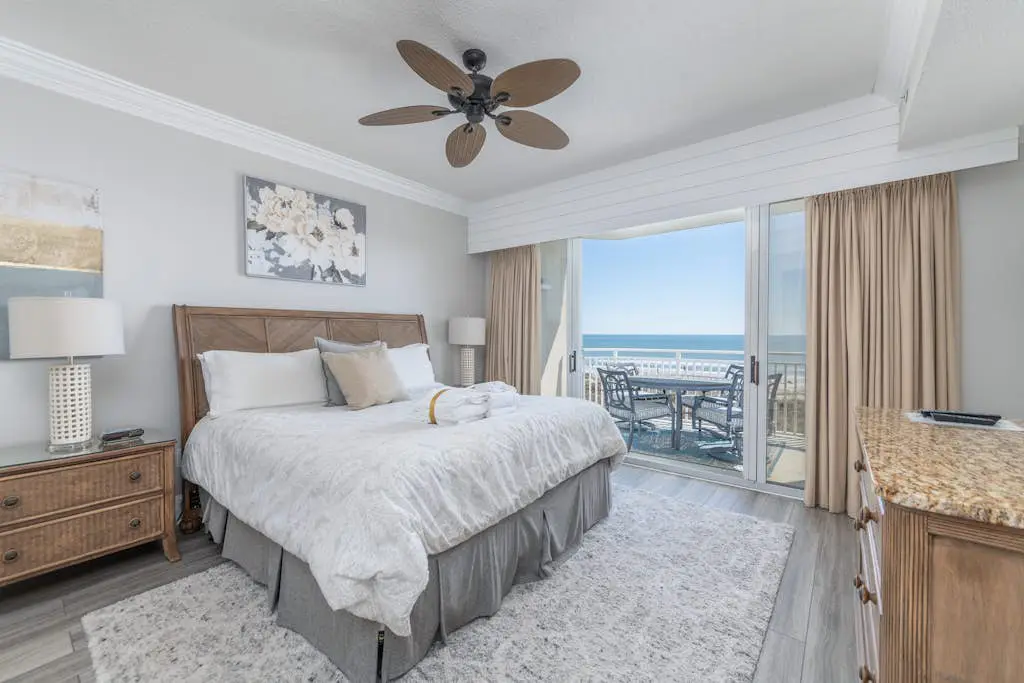 Panoramic direct oceanfront view condo w/ pool, hot tub, gym & steps to beach