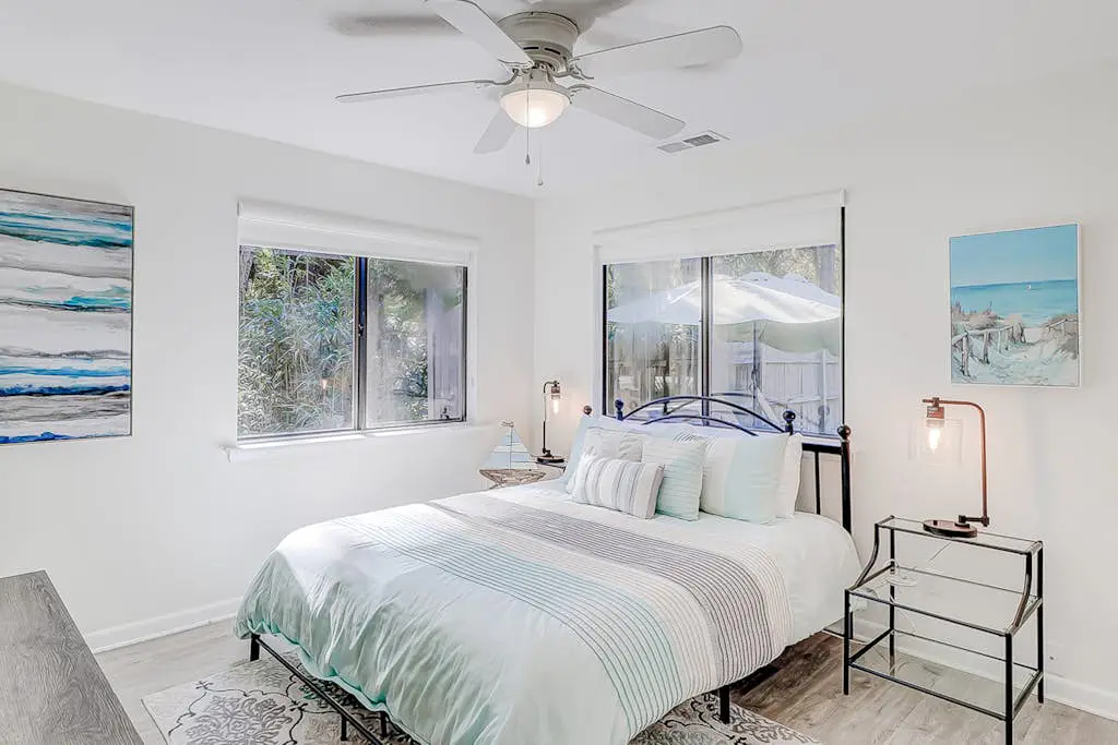 Dog friendly home with an enclosed yard, pool deck, & private pool