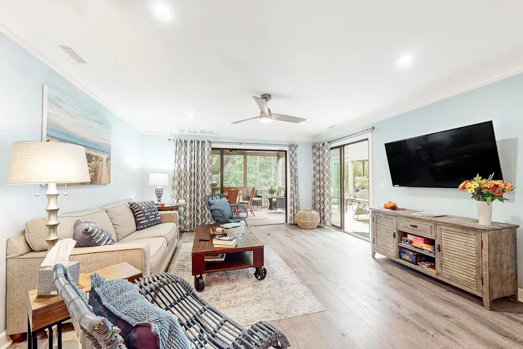 Bright & Beachy Dog-Friendly Villa w/ Fast WiFi, Central A/C, & a Shared Pool