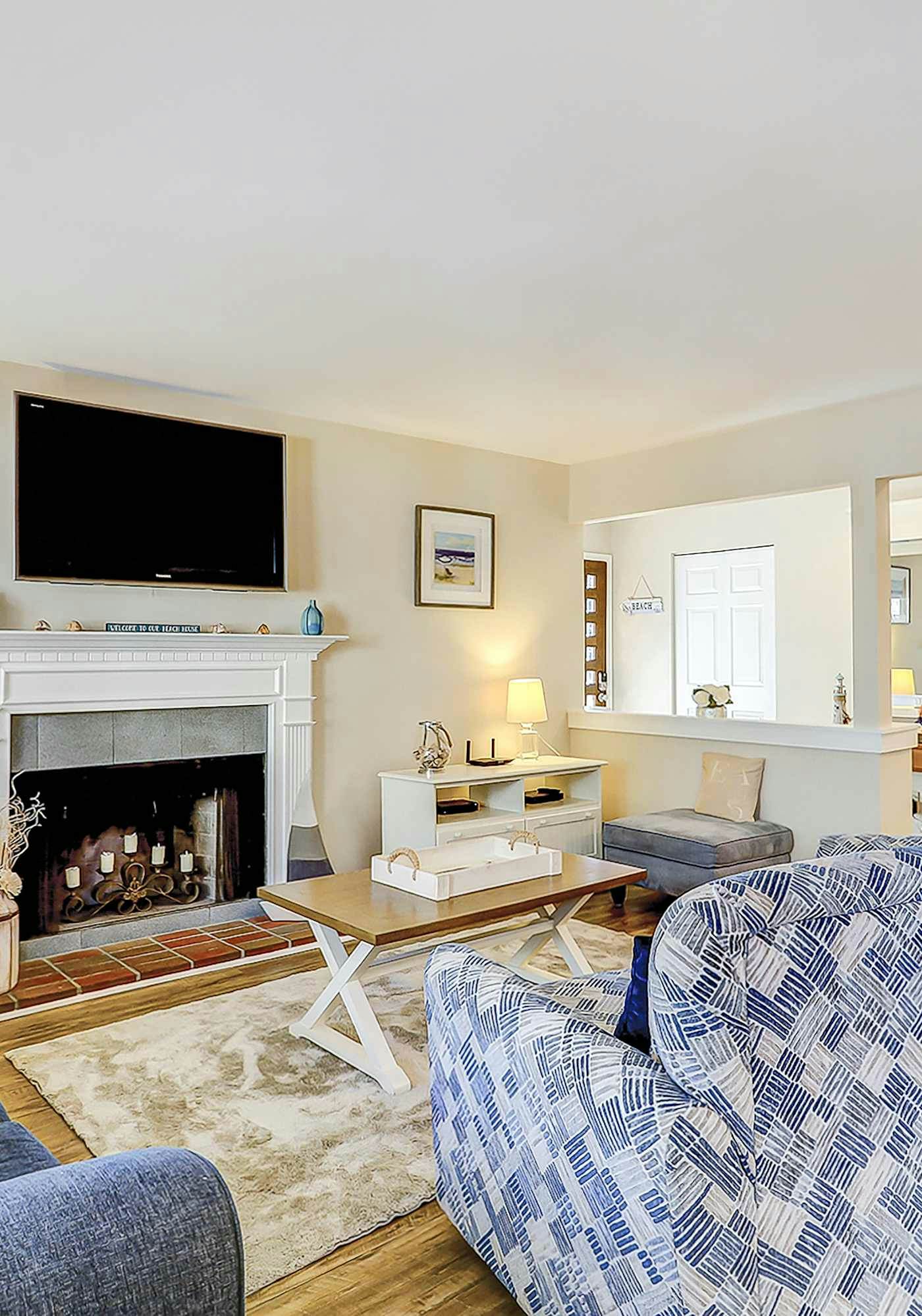 Relaxing First Floor Condo  Walk to Beach Spacious Deck Remote Work Setup 
