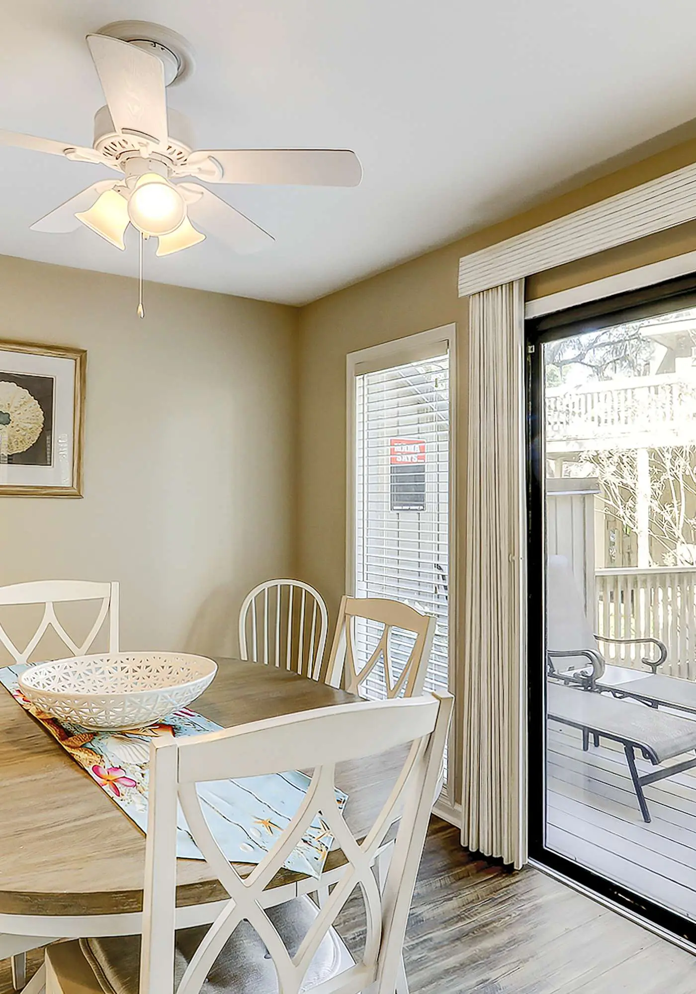 Relaxing First-Floor Condo | Spacious Deck + Remote Work Setup | Walk to Beach