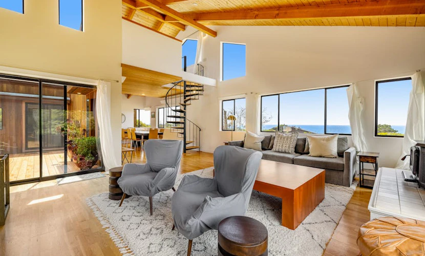 Stunning home with sweeping ocean views, private hot tub & outdoor living