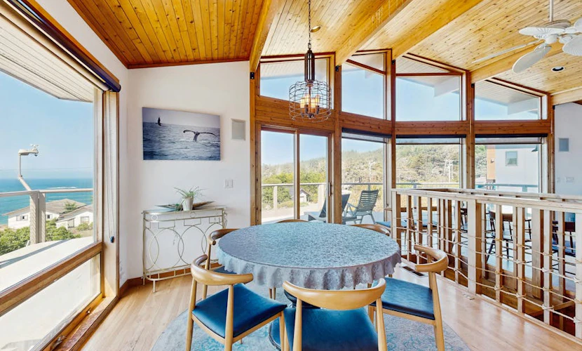 Dog-friendly beach house with private hot tub, indoor pool, WiFi & ocean views