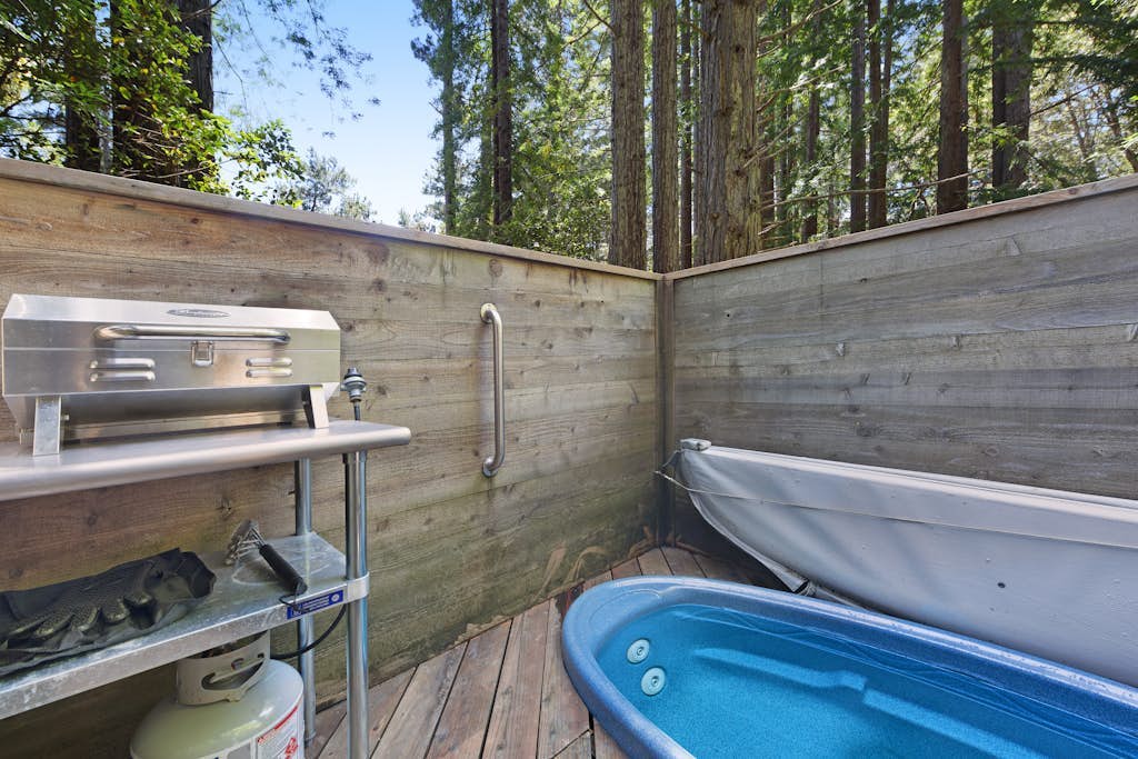 Dog-Friendly Cabin w/Ocean View, Private Hot Tub &  BBQ, and Access to Pools