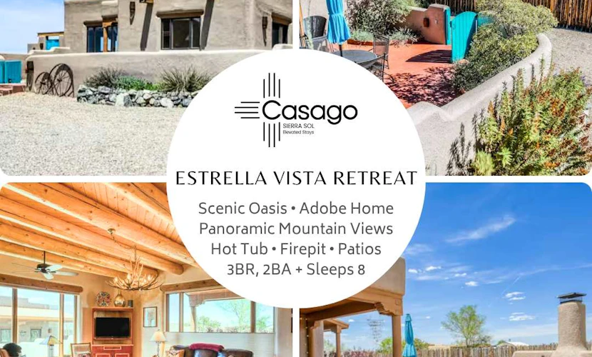 Tranquil oasis with casita, fast WiFi, patios, hot tub & mountain views