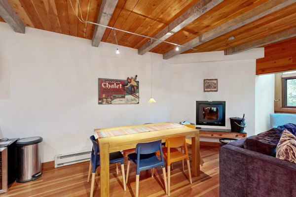 Modern mountain-view getaway w/ fireplace - walk to private ski locker by lifts