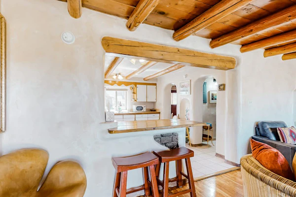 Restored 1938 adobe with mountain view & kiva fireplace - dog-friendly