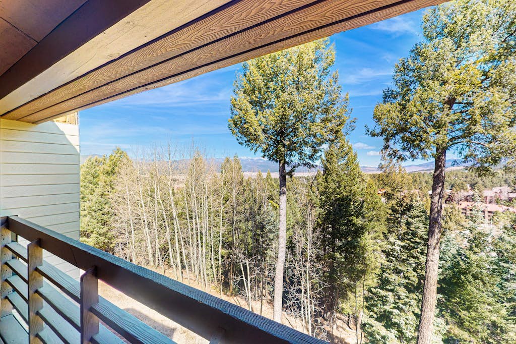 Condo with mountain views, cozy wood burning fireplace, & private gas grill
