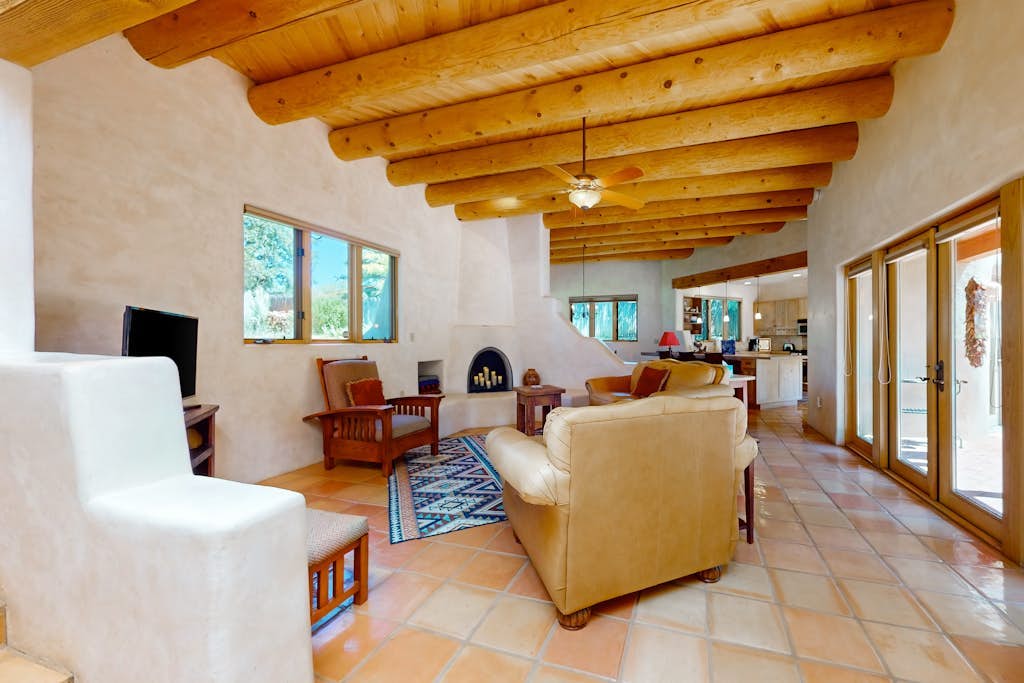 Beautiful adobe home steps the plaza with private patio and garden