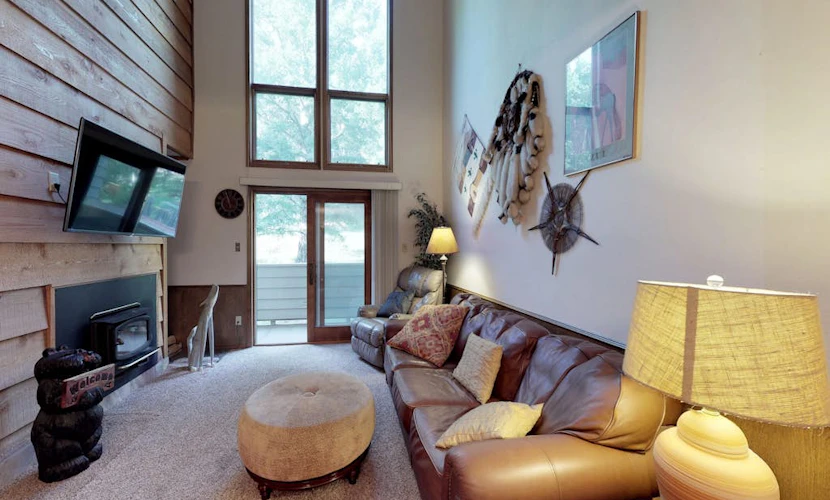 Relax in mountain view condo with nordic skiing and tubing nearby