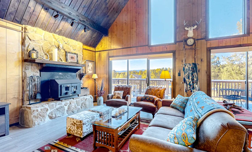 Enchanting dog-friendly cabin with large deck & fireplace - near skiing & golf