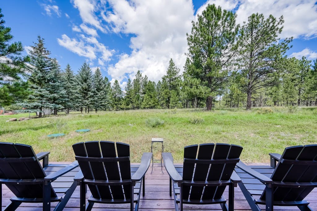 Angel Fire Resort home with large deck, fireplace, washer/dryer, & balcony