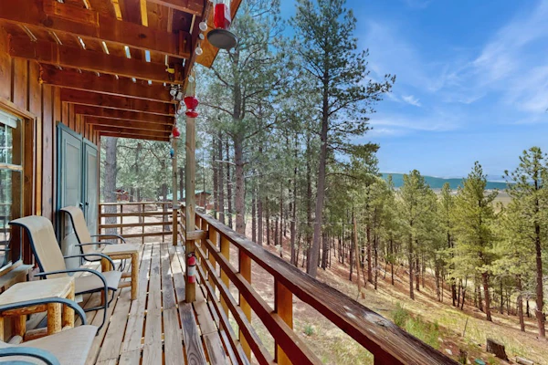 Unique lodge w/ mountain & valley views, wood-burning fireplace, and decks