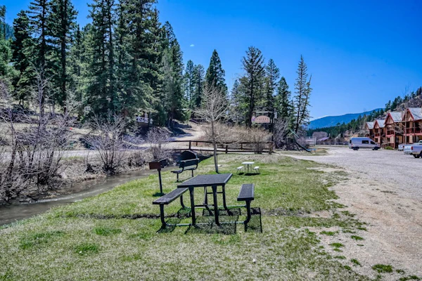 Dog-friendly, creekside condo with hot tubs, fast WiFi, washer/dryer, fireplace