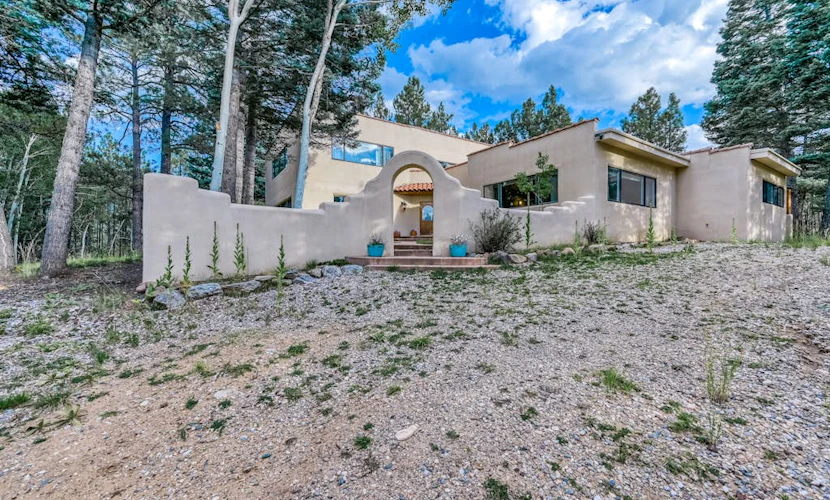 Beautiful home with fireplace, custom murals, gourmet kitchen, & forest views