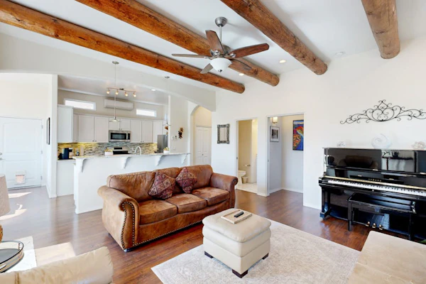 Modern Adobe Home w/ Mountain-View Balcony, Short Drive Downtown