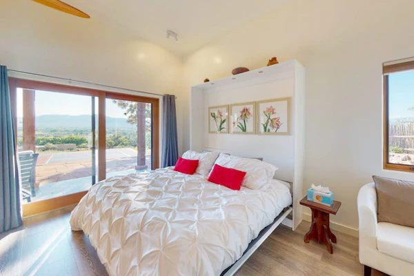 Mountain-view casita with hot tub, pickeball court, walking labyrinth & orchard