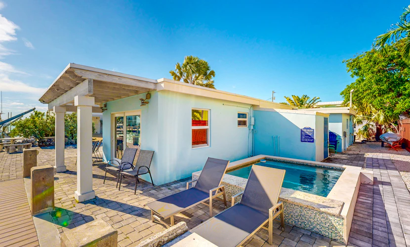 Canal-front home remodeled for HGTV with private swimming pool