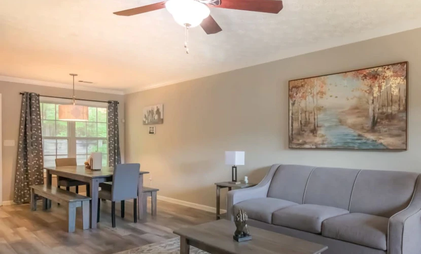 Welcome to this gorgeous two-story home on a corner lot in a quiet Columbus neighborhood. With 4 spacious bedrooms and 2.5 baths, it comfortably sleeps up to 12 guests. Enjoy a stay designed for making memories with family and friends—we’ve provided everything you need to feel at home. Pets are welcome with a fee. We’d love to host you!