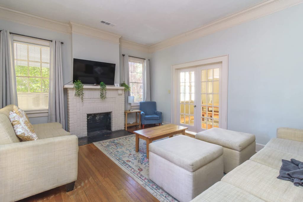 Welcome to Midtown Magic! This two-unit home sleeps up to 23 guests with 6 bedrooms and 4 bathrooms total. The main house has 5 bedrooms and 3 bathrooms, and the back unit has 1 bedrooms and 1 bathroom. Conveniently located just minutes from Lake Bottom Park, the Botanical Gardens, Coca-Cola Space Science Center, downtown, and Fort Benning/Moore. Photos include professional and real-time images so you know what to expect.