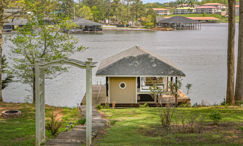 Lake Escape - Lakefront home with private dock, hot tub, game room