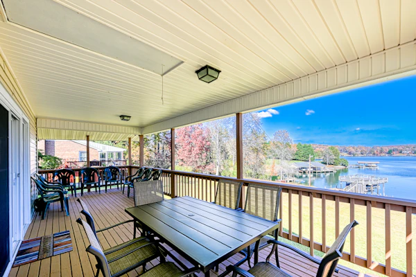 Dog-friendly lakefront home with dock, kayaks, washer/dryer, & central AC